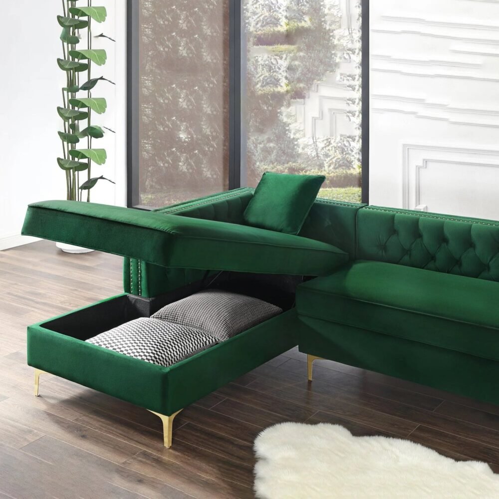 Alison Sectional Velvet Sofa - Image 3