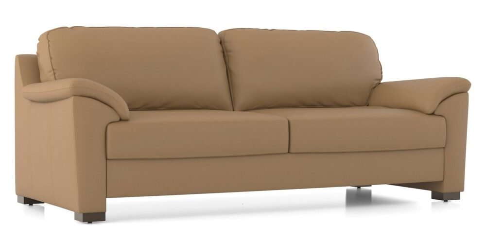 Farina Premium Italian Leather Sofa (Ecru Italian Leather) - Image 5