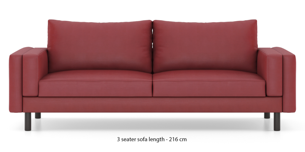 Nolan Leatherette Sofa (Garnet Red) - Image 3