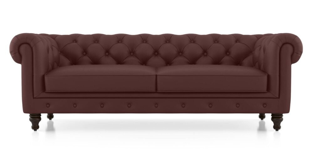 Winchester Premium Italian Leather Sofa (Bordeaux Italian Leather) - Image 2