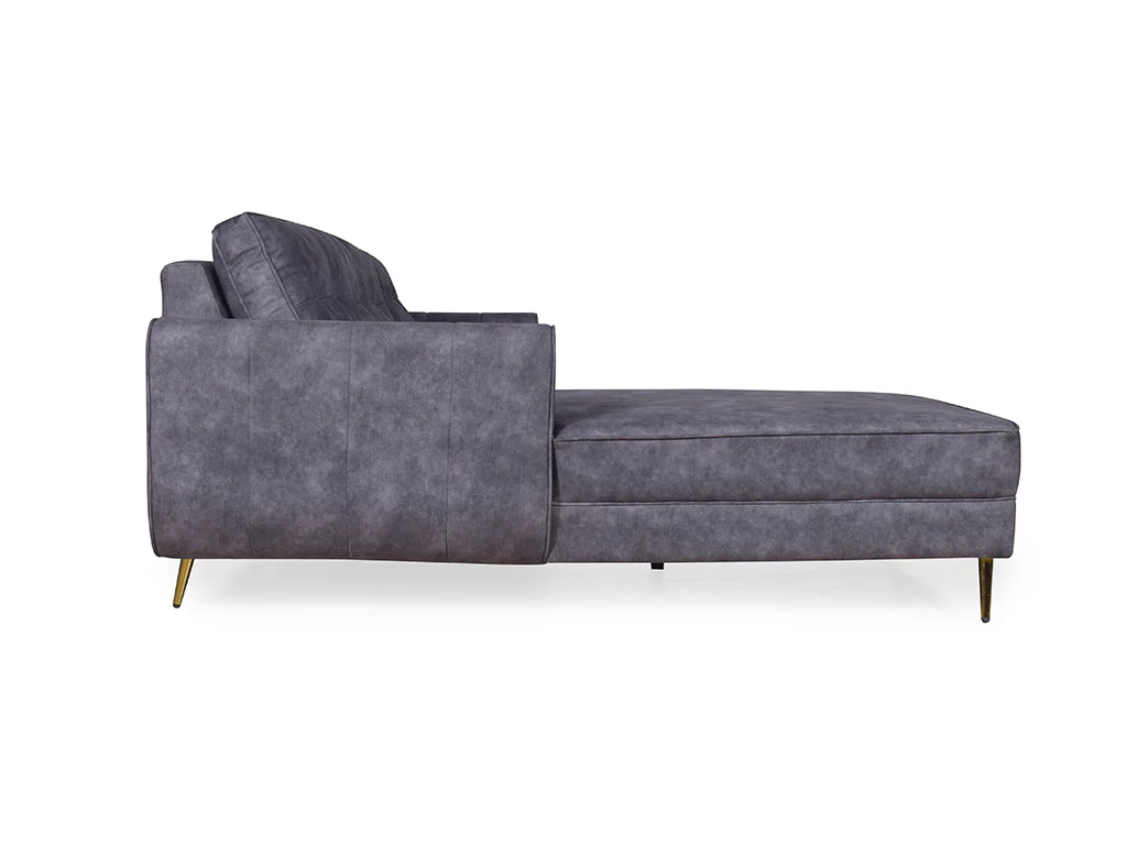 Connor Sectional L Sofa in Dark Grey Suede Fabric - Image 10