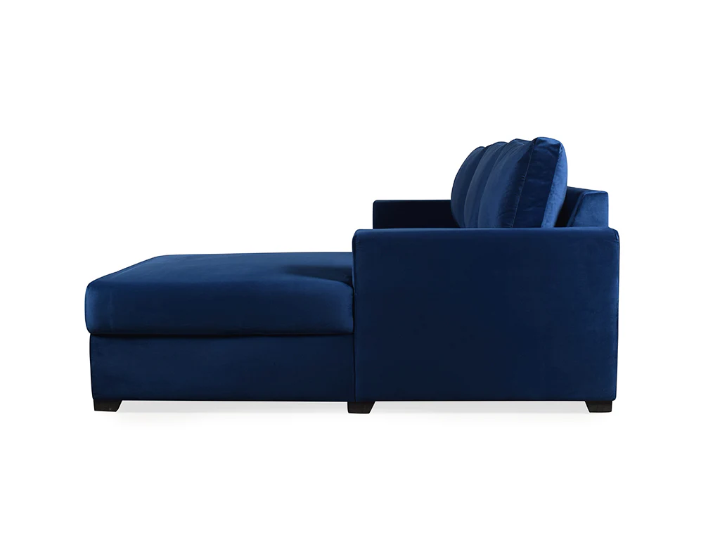 Walter Sectional Sofa In Blue Velvet Fabric - Image 8