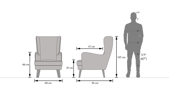 Genoa Lounge Chair in Cobalt Colour - Image 3