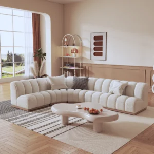 Ghita Performance Boucle Armless L Shaped Sectional