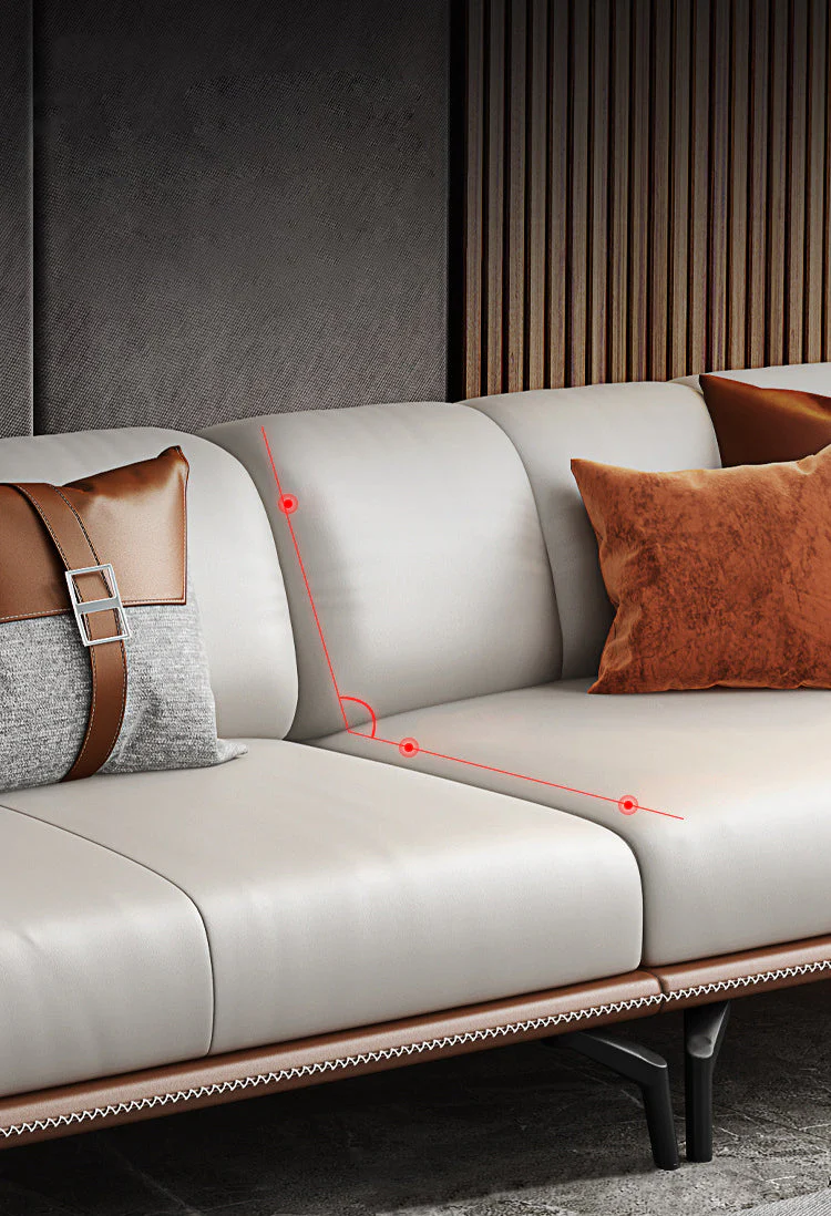 Madge Modern Luxury Leather Sectional Sofa Set with Chaise - Image 13