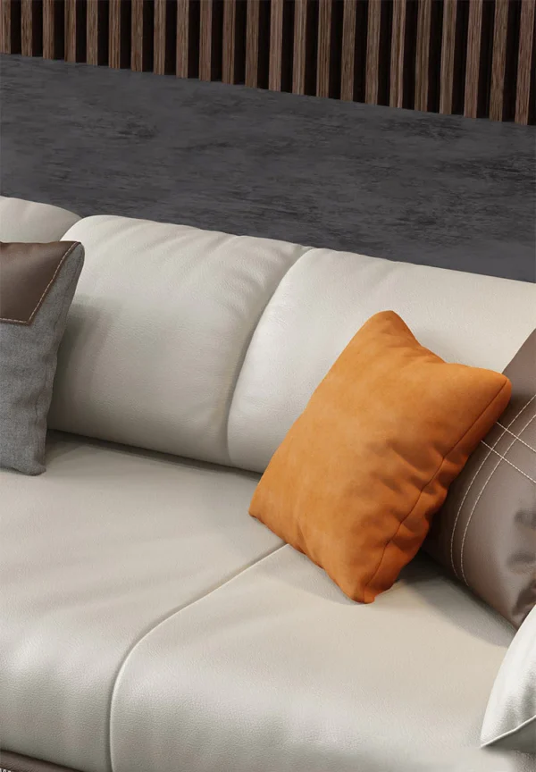 Madge Modern Luxury Leather Sectional Sofa Set with Chaise ...