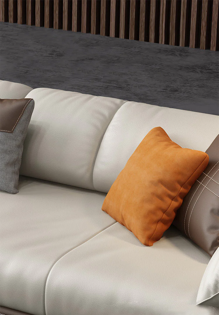 Madge Modern Luxury Leather Sectional Sofa Set with Chaise - Image 11