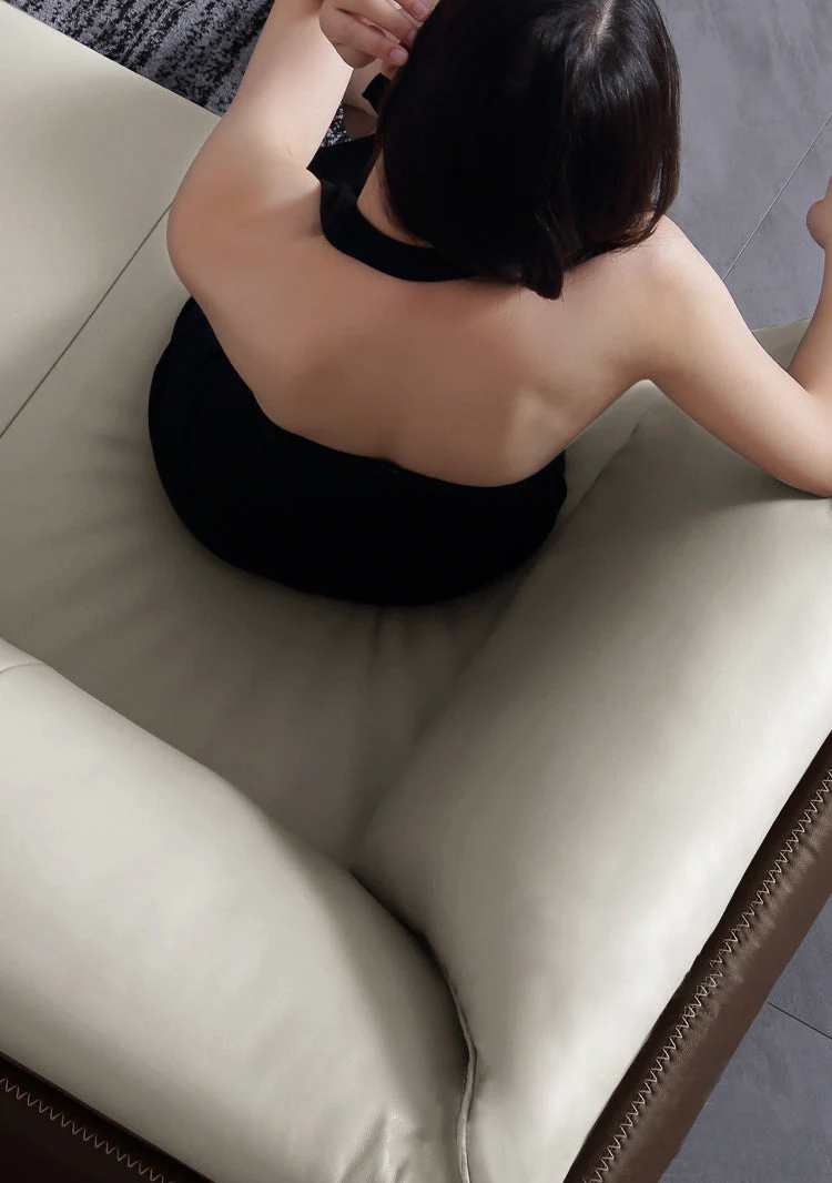 Madge Modern Luxury Leather Sectional Sofa Set with Chaise - Image 10