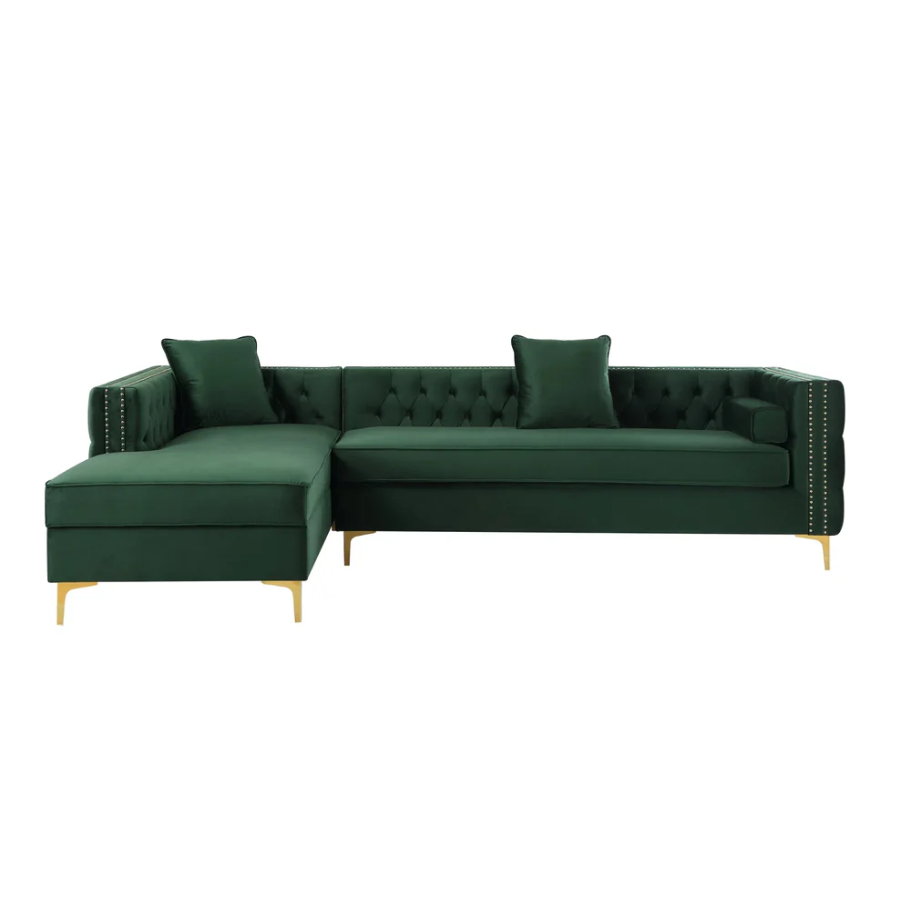 Alison Sectional Velvet Sofa - Image 3