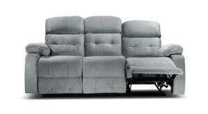 Avion Fabric Three Seater Manual Recliner in Grey